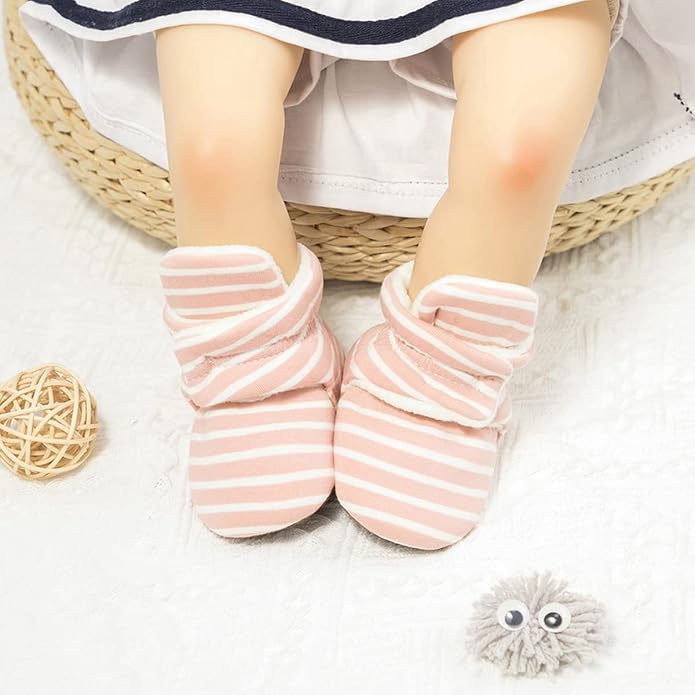 Sawimlgy Newborn Infant Baby Girl Boy Cotton Booties Stay On Sock Slippers Soft - Image 2