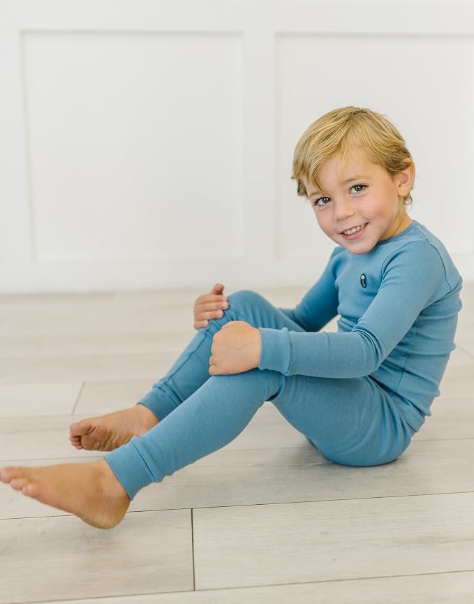 moimoln Cotton Modal Baby Toddler Pajamas Check Solid Leopard 6M-8Y - Image 2
