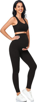 Women's Maternity 2 Piece Outfit Set - Bra & Shorts for Pregnancy - Yoga workout Lounge Wear Sets