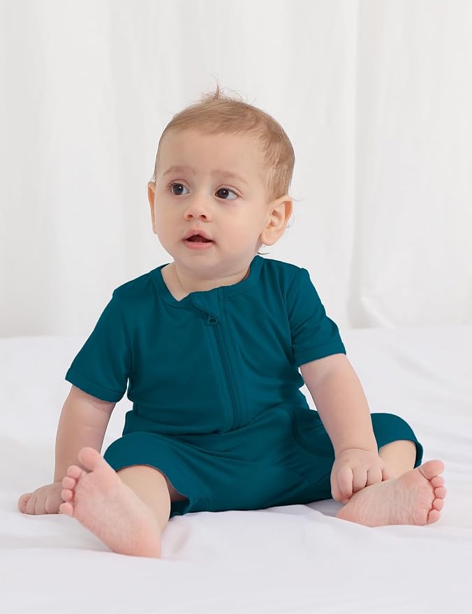 Jimonda Baby Bamboo Rayon Rompers Short Sleeve 3pc Pjs - Image 5