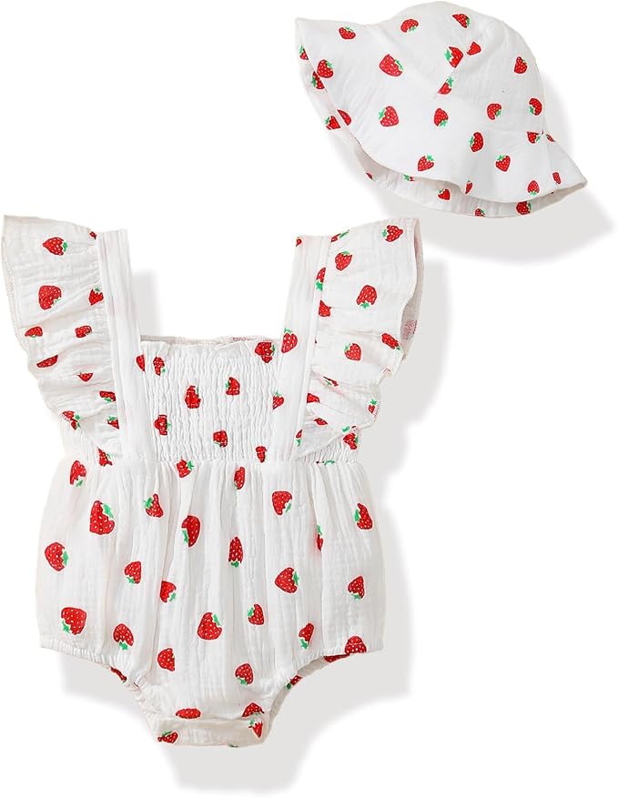 Baby Girl Floral Smocked Romper Outfit by Megeoly