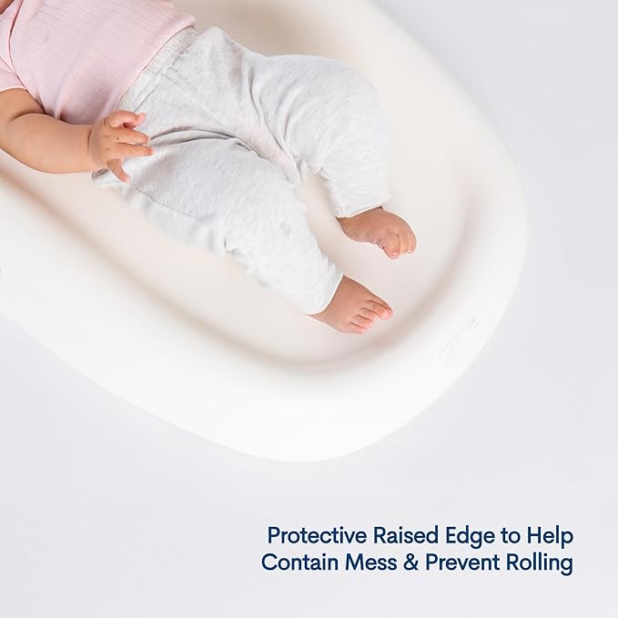 Upseat Baby Changing Pad, Non-Slip Grippy Design, Premium Cushioned Foam, Contoured for Comfort, Waterproof and Easy-to-Clean, Liquid-Resistant (Coconut)