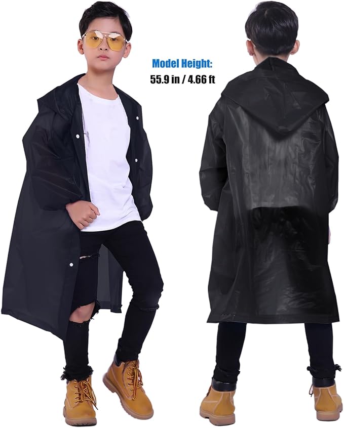 Kids Rain Jacket, 2 Pack Rain Ponchos - Image 6