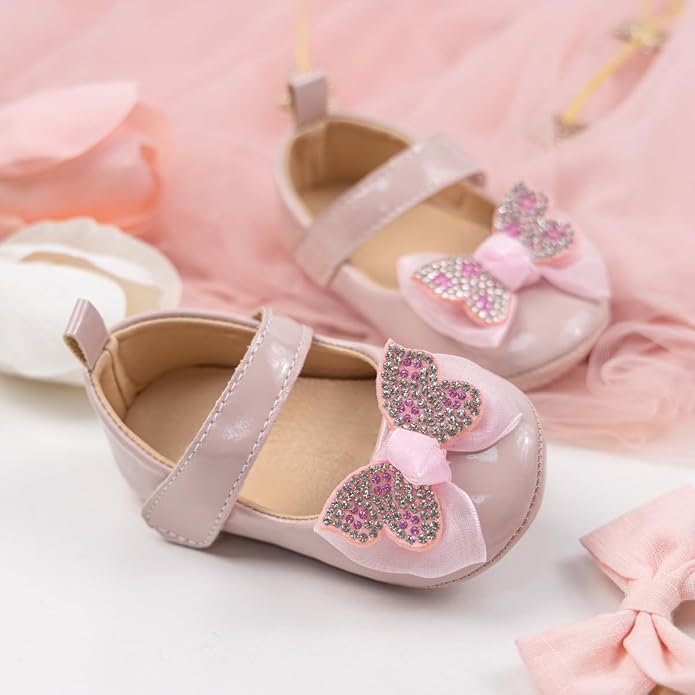KIDSUN Infant Baby Girls Mary Jane Shoes Non-Slip Rubber Sole Ballet Slippers - Image 6