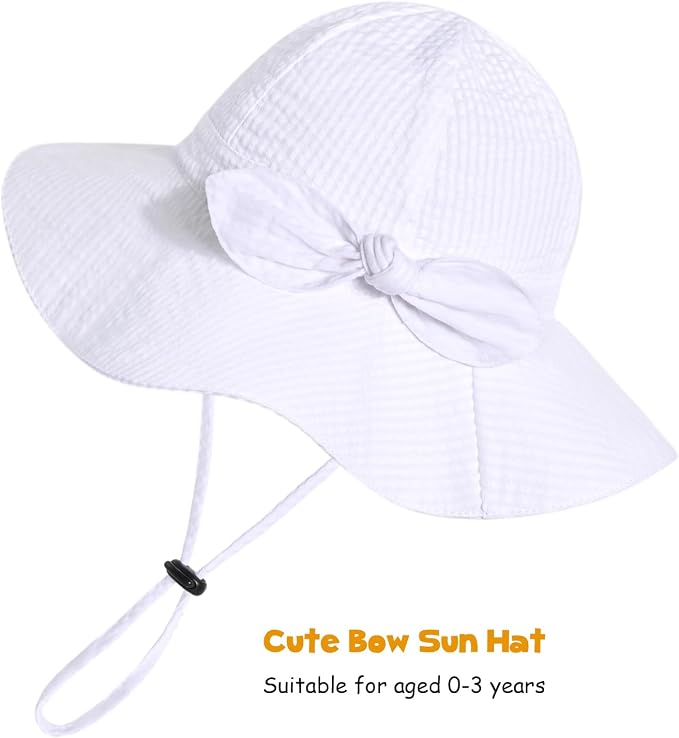 Baby Girl Sun Hat with UPF 50+ Outdoor Adjustable Beach Hat with Wide Brim - Image 5