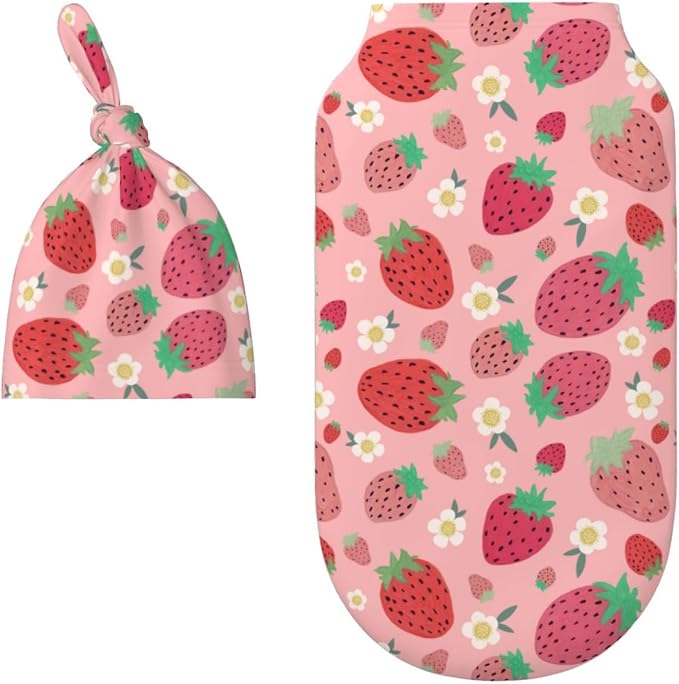 Strawberry Swaddle Blankets Soft Receiving Blanket Baby Swaddle Wrap - Image 8