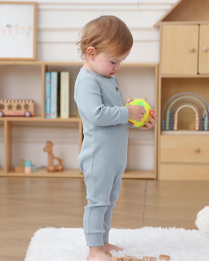Bafeicao Baby Boy Girl 2/3 Pack Solid Romper Ribbed Short/Long Sleeve | - Image 3
