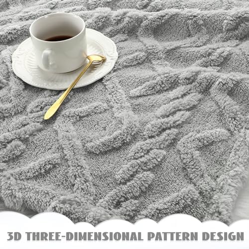 VitalCozy 4 Pcs Fleece Baby Blankets 3D Plush Soft Newborn, Neutral | - Image 3