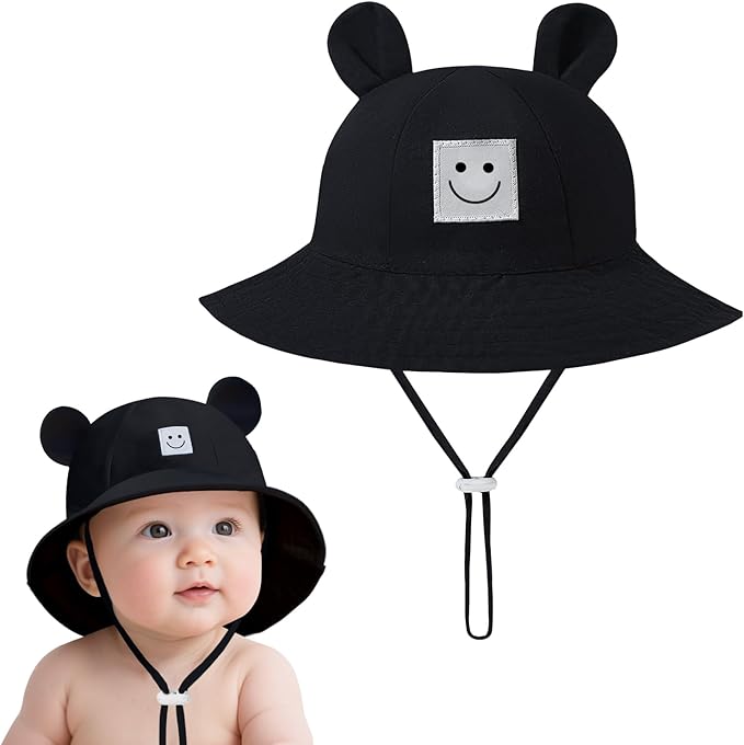 Baby Bucket hat Cute Infant Bear Sun Hat Summer Girls Boys Cap | Bear Cute by AZJ