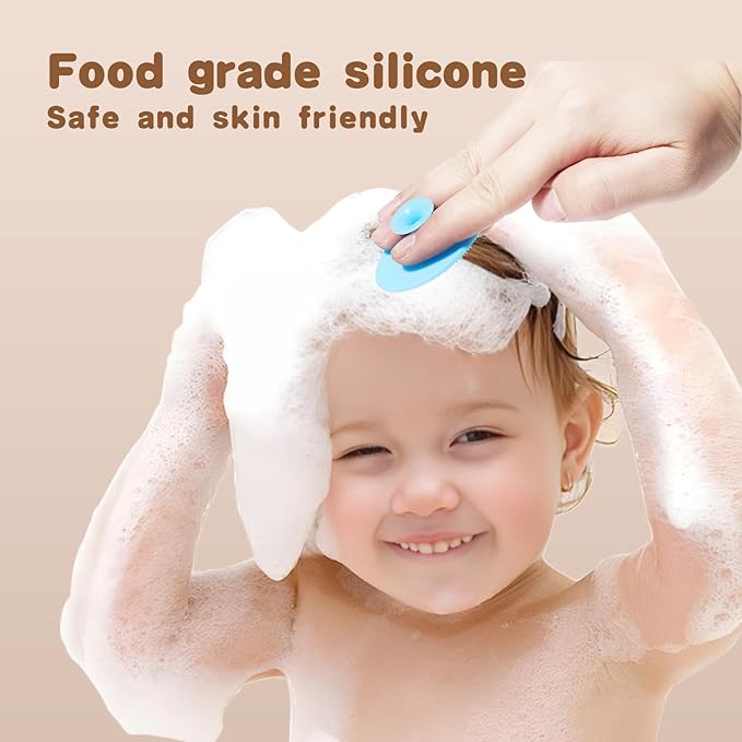 Baby Hair Brush and Cradle Cap Brush Set Goat Hair Bristles Brush 2 Pieces Silicone Cradle Cap Brushes Wood Handle Newborn Brush Kit for Newborns and Toddlers 3 Packs