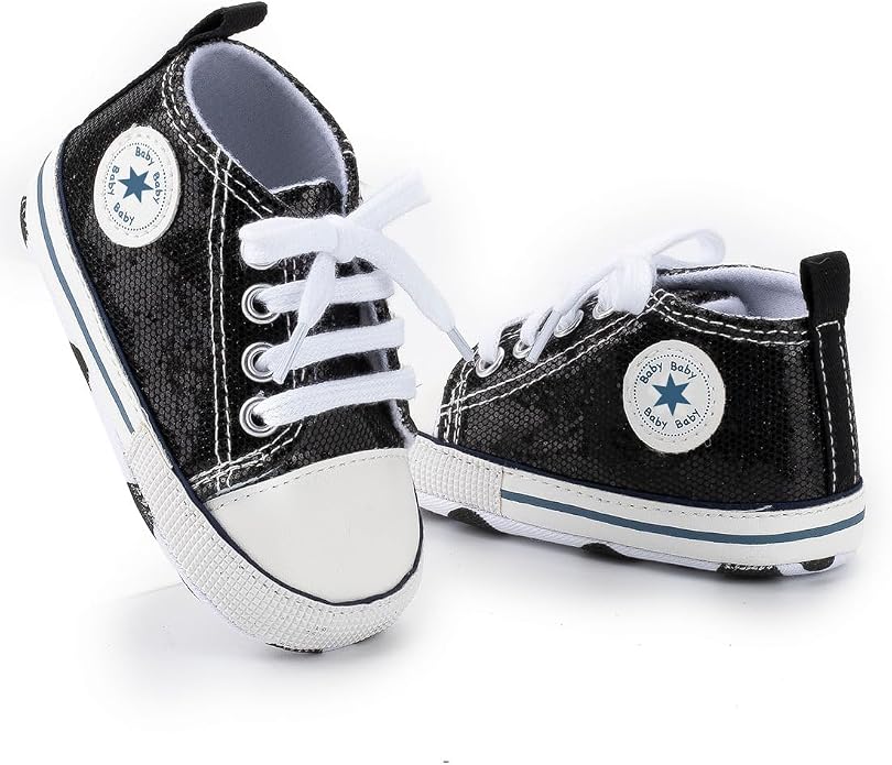 Unisex Baby Girls Boys Canvas High-top Shoes, Newborn Infant Anti-Slip Soft - Image 4