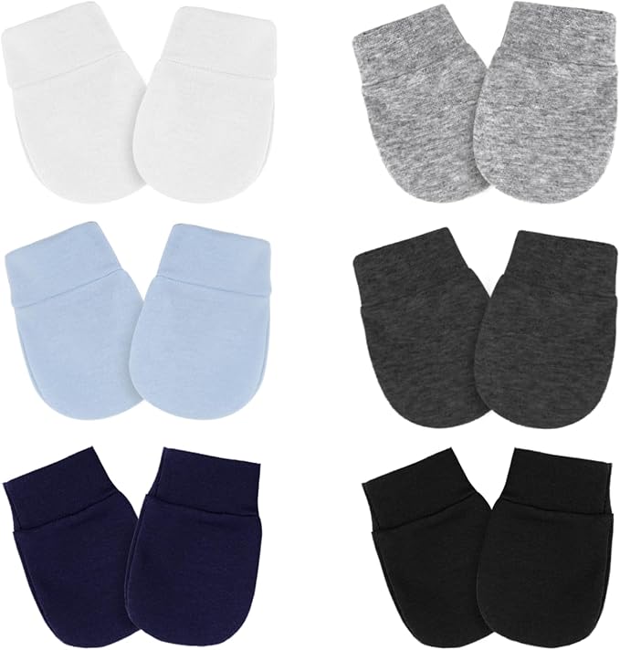 AQOKKA Newborn Baby Mittens No Scratch Cotton Elastic Wrist Gloves Infant by AQOKKA