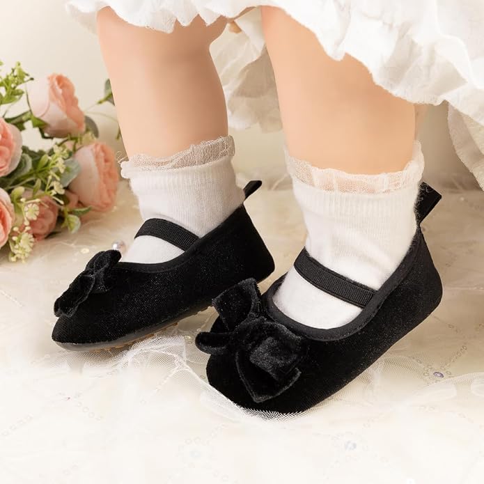 KIDSUN Infant Baby Girls Mary Jane Shoes Non-Slip Rubber Sole Ballet Slippers - Image 5