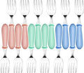 12PCS Toddler Forks Toddler Utensils,Stainless Steel Baby Forks,Kids Silverware Children's Cutlery Set for Self Feeding,BPA Free Kids Flatware Metal Forks for Boys Girls Safe Dining(Mixcolor 12 Forks)
