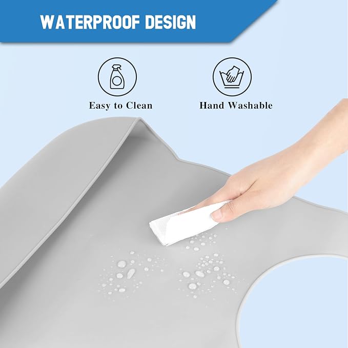 【LARGE SIZE】 Silicone Adult Bib, Washable Bib - Image 5