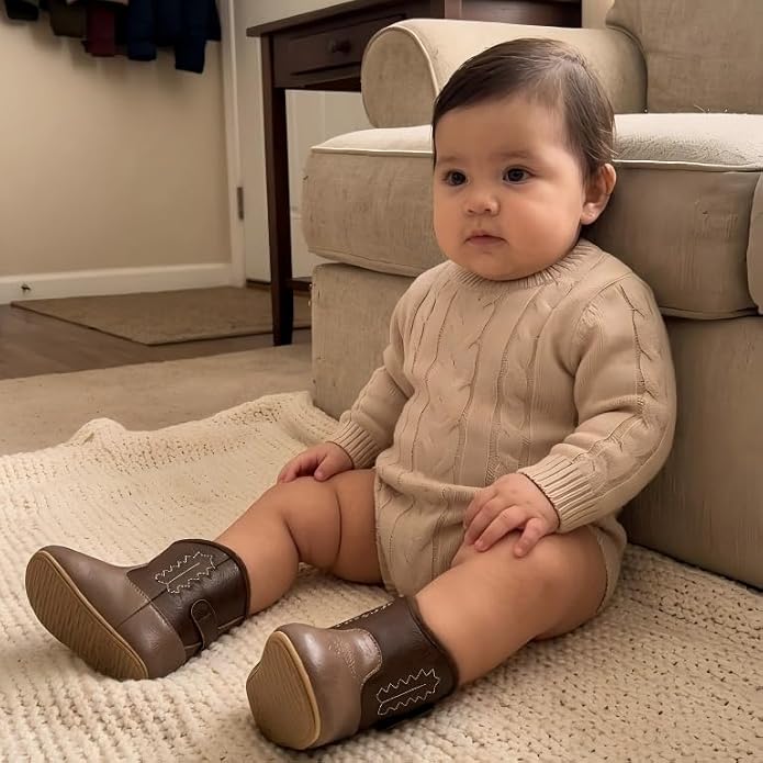 Meckior Baby Girls Cowboy Tassel Boots Side Zipper Moccasins Soft Bottom - Image 2