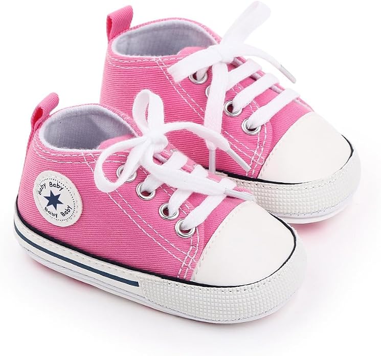 Unisex Baby Girls Boys Canvas High-top Shoes, Newborn Infant Anti-Slip Soft - Image 5