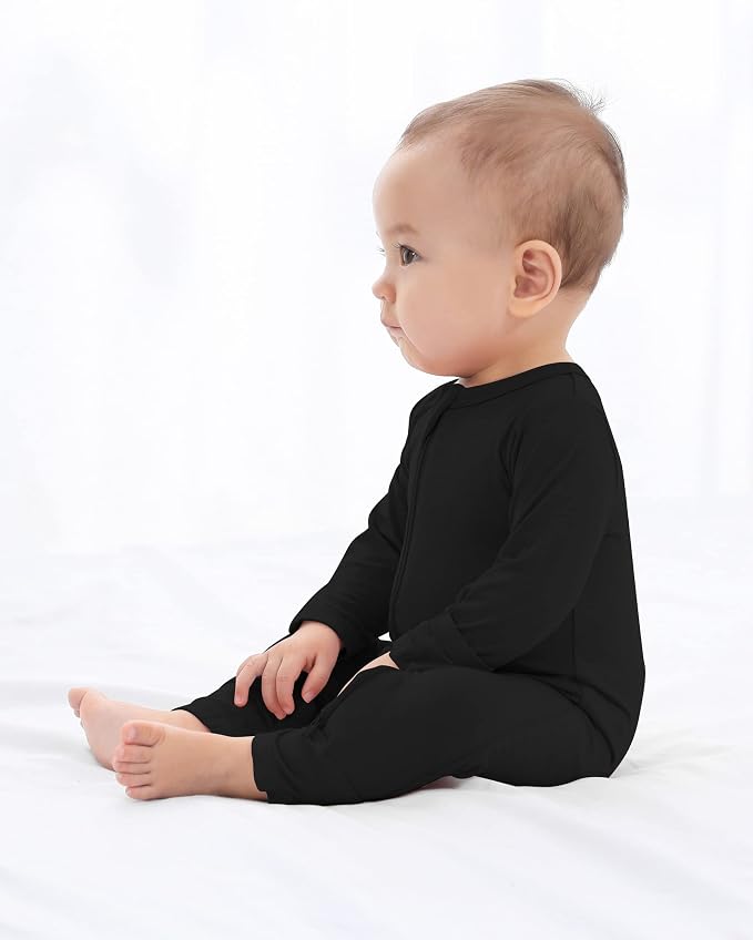 GUISBY Baby Rayon Footless Snug Sleepers, 2-Way Zip Footless Pajamas 3-Pack | - Image 2
