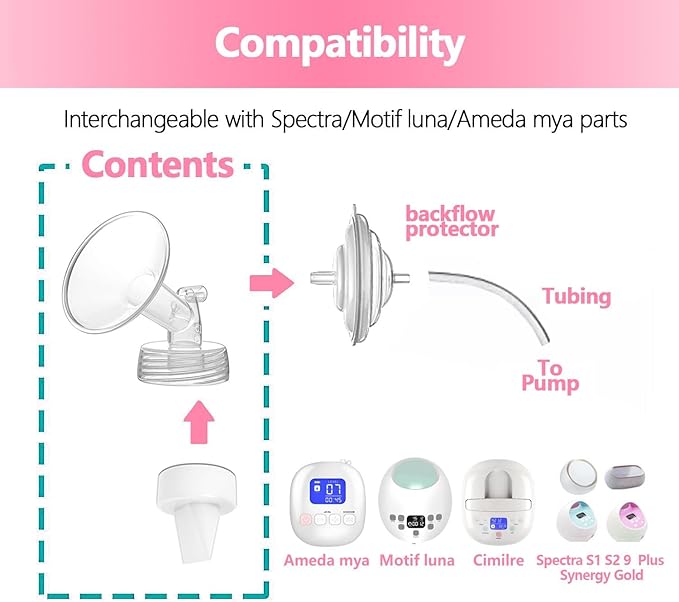 26mm Flanges Compatible with Spectra S2 S1 9 Plus Ameda MYA Motif Luna Breastpumps Replacement to Pump Parts Flange. Compatible with Spectra Parts/Accessories