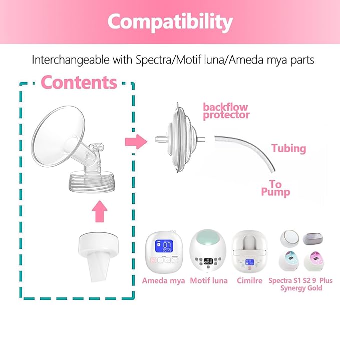 15mm Flange Compatible with Spectra S2 S1 9 Plus Ameda MYA Motif Luna Cimilre Breastpumps Replacement Pump Parts Flange Compatible with Spectra Parts/Accessories