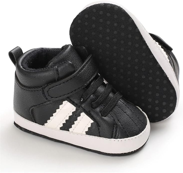 Meckior Toddler Baby Boys Girls High Tops Ankle Sneakers Soft Anti-Slip Sole PU by Meckior