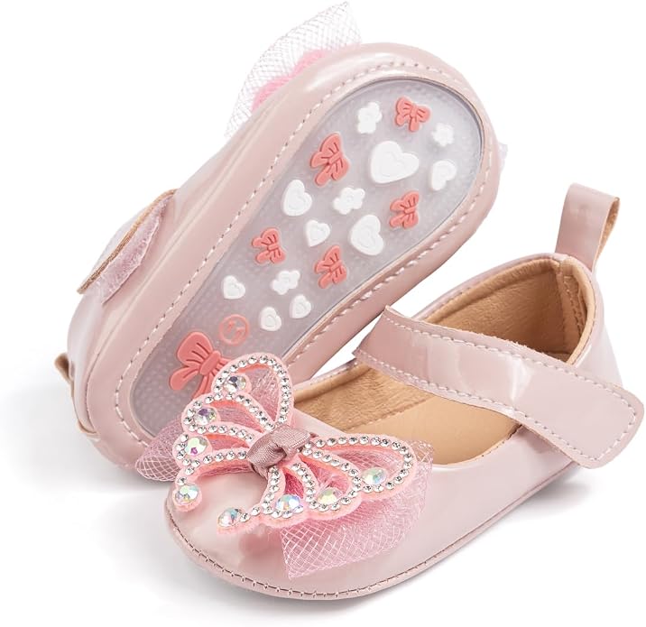 Meckior Infant Baby Girls Soft Sole Bowknot Princess Wedding Dress Mary Jane by Meckior