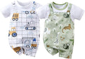 2-Pack Baby Boys Girls Romper Newborn Cartoon Print Short Sleeve Onesie Summer by RELABTABY-YFYBaby