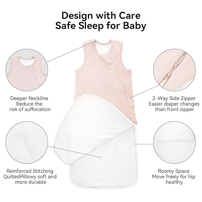 BubblePanda Rayon Made from Bamboo Sleep Sack 2t-3t 0.5 Tog Soft Lightweight Toddler Sleep Sack 24-36 Months for Babies 2-Way Zipper Wearable Blanket Baby 3t