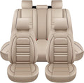 Seat Covers for Infiniti g35 2003-2008 | 5-Seats Leather Seat Covers, Easy to Install Automotive Seat Covers Full Set (Full Set, Beige)