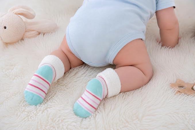 RATIVE Newborn Baby Socks 0-6, 6-12 Months Terry Turn Cuff Socks - Image 3