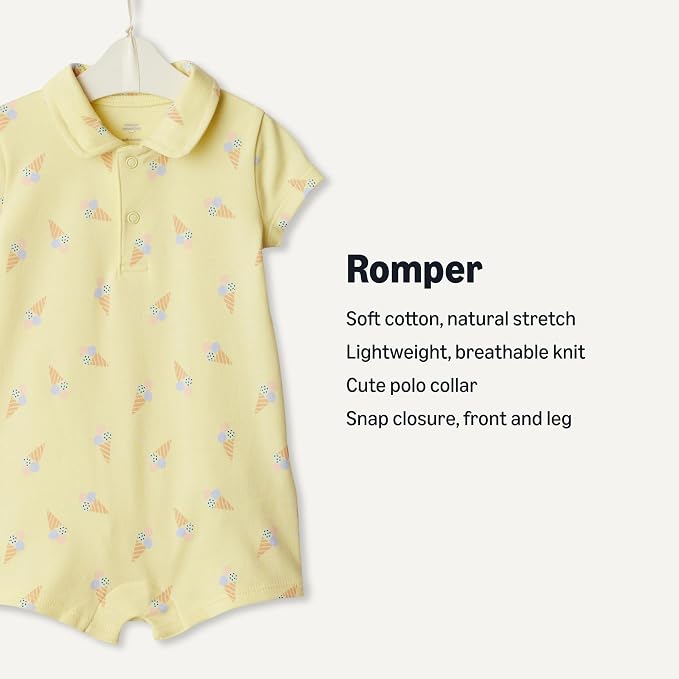 Amazon Essentials x Sofia Grainge Baby Boys' Short Sleeve Cotton Romper - Image 3