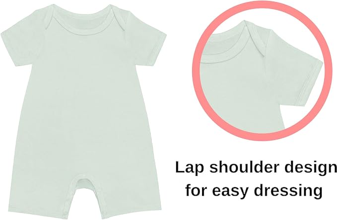 GUISBY Baby Rayon Romper Pajamas, 0-24M | Silky Soft Feel，Snap Closure，Footless - Image 2