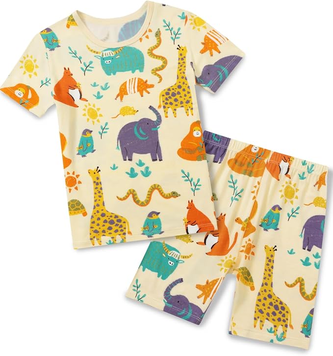 babee Reshinee Bamboo Viscose Toddler Boys Pajamas Set, Short Sleeve Kids by babeeReshinee