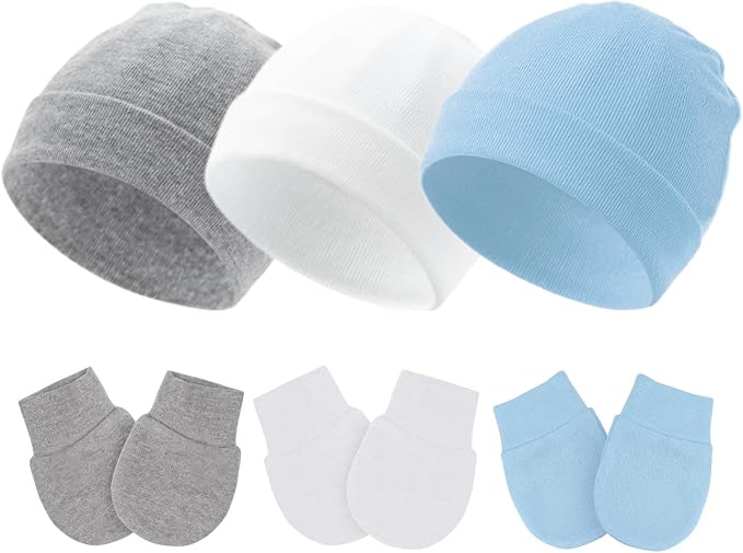 Baby Hats and Mittens Newborn Hats Gloves Infant Beanie Soft Cap Mitten Sets by Fecawd