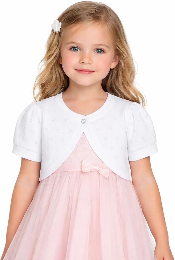 Girls Cardigan Sweater Toddler Baby Kids Knit Bolero Shrug - Image 4