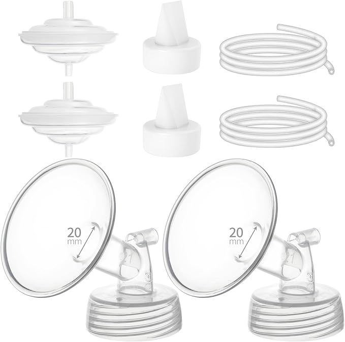 Breastpump Parts Compatible with Spectra S1 S2 9 Plus Motif Luna Ameda MYA Cimilre 20mm Flange Valve Tube Backflow Protector Replacement Kit for Spectra Accessories/Parts