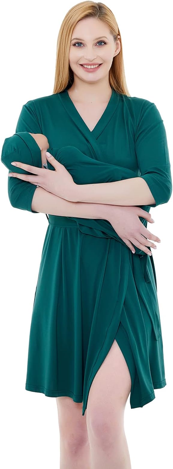Galabloomer Maternity Robe and Receiving Blanket, Matching Mommy Labor Robe | by Galabloomer