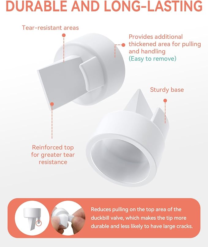 BPA-Free Breast Pump Replacement Parts: 2 Piece 27MM Flange & Valve Kit Compatible with Spectra S1/S2/9 Plus (Not Original Spectra Accessories)