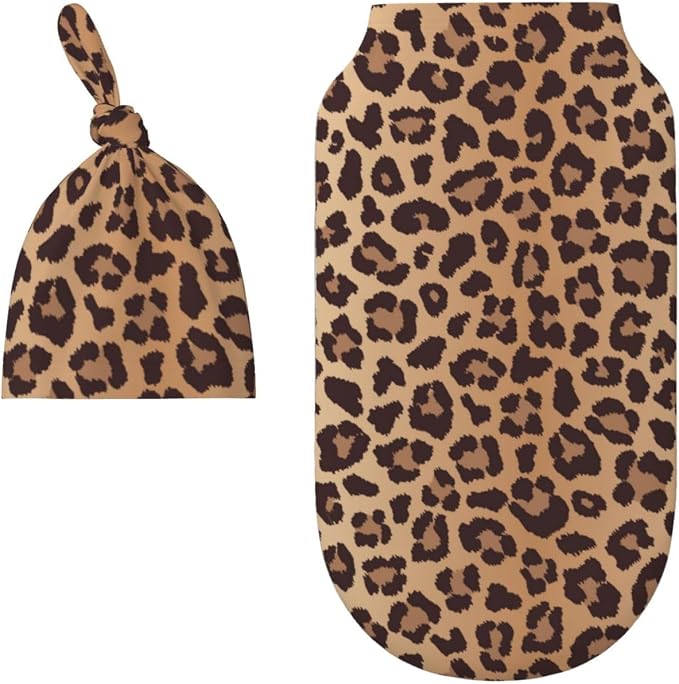 Leopard Swaddle Blankets Soft Receiving Blanket Baby Swaddle Wrap - Image 2