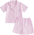 Kuriozud Toddler Baby Girl Pajamas Set Summer Floral Short Sleeve Button Down by Kuriozud