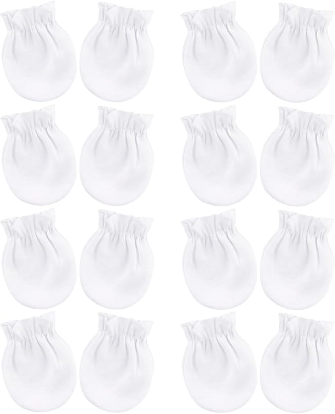 BQUBO Newborn Infant Toddler Mittens No Scratch Cotton Elastic Wrist Gloves by DRESHOW