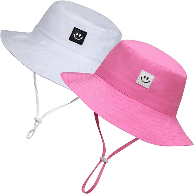 Baby Sun Hat Smile Face UPF 50+ Toddler Bucket Hat by MaxNova