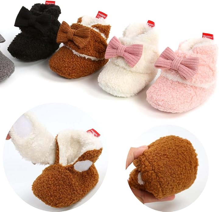 Baby Booties Cozy Fleece Slippers Soft Baby Shoes - Image 4