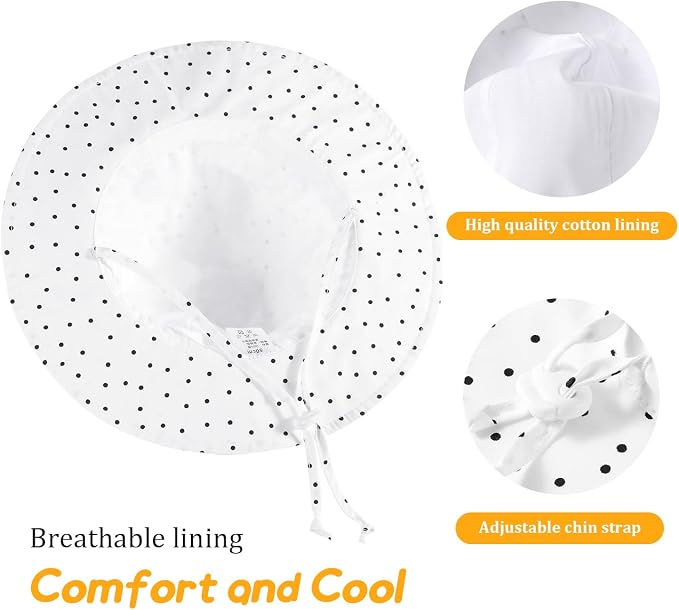 Baby Girl Sun Hat with UPF 50+ Outdoor Adjustable Toddler Beach Hat with Wide - Image 5