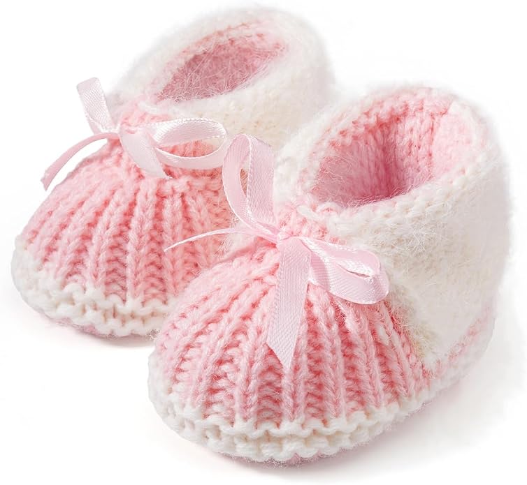 Meckior Baby Booties Newborn First Walkers Cozy Shoes Warm Hand Crochet Knit by Meckior