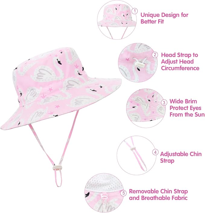 Komorebi Toddler Sun Hat UPF 50+ Kids Beach Bucket Hats Boys Girls 0-8Y | Cute - Image 4