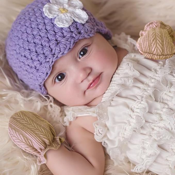 AQOKKA Newborn Baby Mittens No Scratch Cotton Elastic Wrist Gloves Infant - Image 6