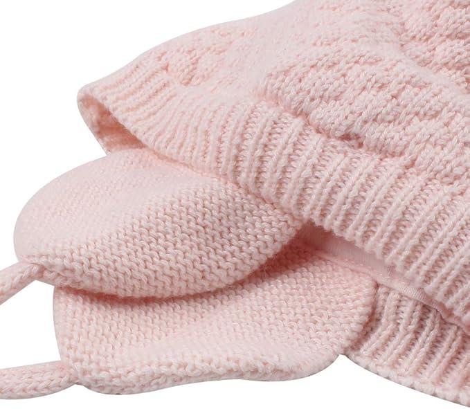 BAVST Baby Beanie Hat for Winter with Earfalp Cute Bear Kids Toddler Girls Boys Warm Knit Cap 0-2Years