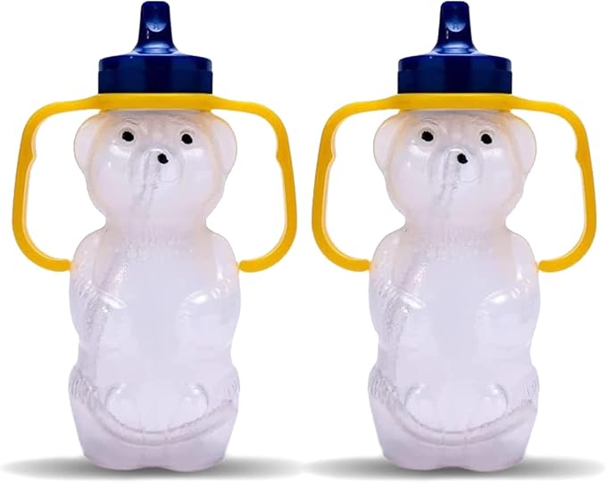 TalkTools Honey Bear Straw Cup, Dishwasher Safe Baby Drinking Bottle, Premium Food-Grade Material, Honeybear Sippy Cup for Ages 4+ Months, Trainer for Babies, Kids and Toddlers (2pack 7oz)