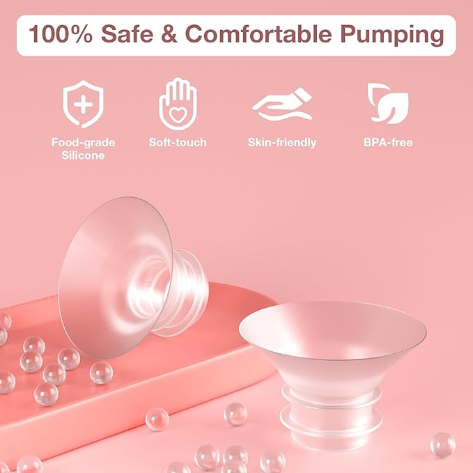 Flange Sizing Kit 6PCS 19mm for 24mm Flange/Shield of Pumps, Flange Inserts 19mm Compatible with Momcozy M5/M6/S12 Pro/S9 Pro/V1 Pro, Spectra/eufy/Medela/TSRETE Breast Pump Replacement Parts, 6pc-19mm